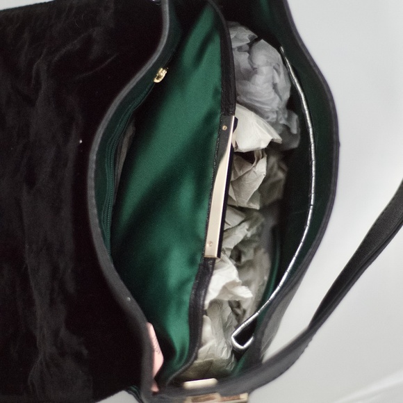 Juicy Couture Black Velour Faux Leather Handbag/Sachet YHRU3270 - Picture 8 of 16